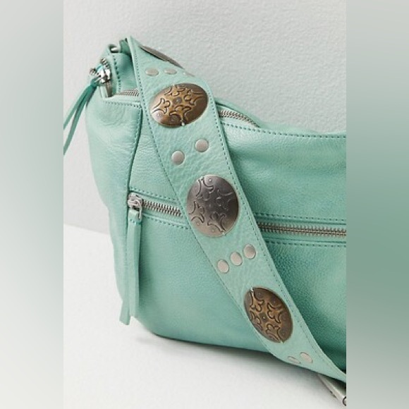 FREE PEOPLE Wilder Embellished Sling Bag NWOT in light green $98 - Picture 4 of 14